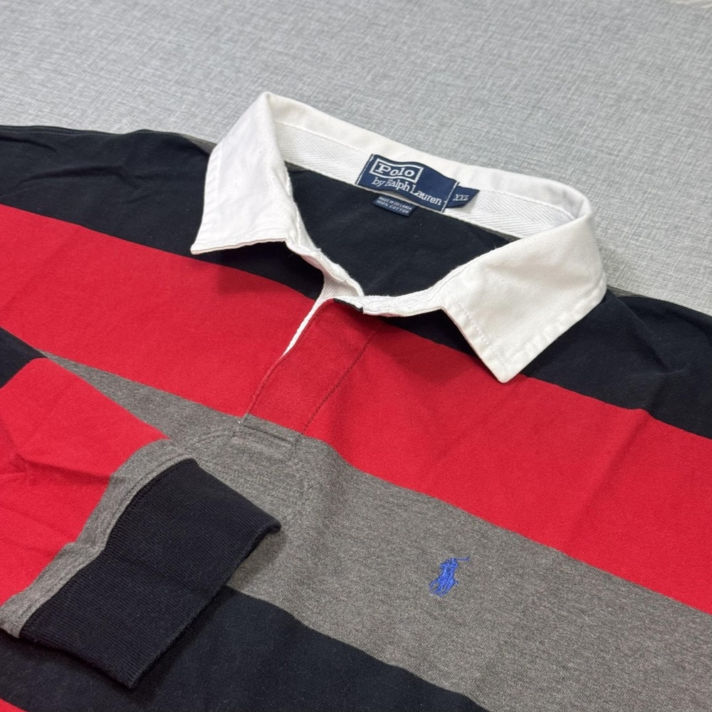 Polo Ralph Lauren Rugby Polo Shirt Mens 2XL Multicolor Striped Long Sleeve